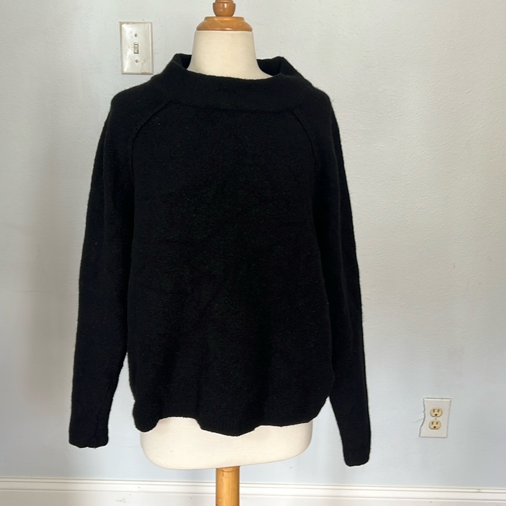 Free People Pullover Sweater Womens Black Bubble Crewneck‎ S